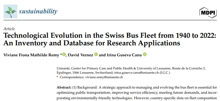 Technologische Entwicklung der Schweizer Busflotte von 1940 bis 2022: Eine Bestandsaufnahme und Datenbank für Forschungszwecke